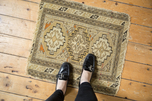 2x2.5 Antique Caucasian Square Rug Mat