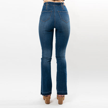 Undone Hem Bootcut Fashion Style