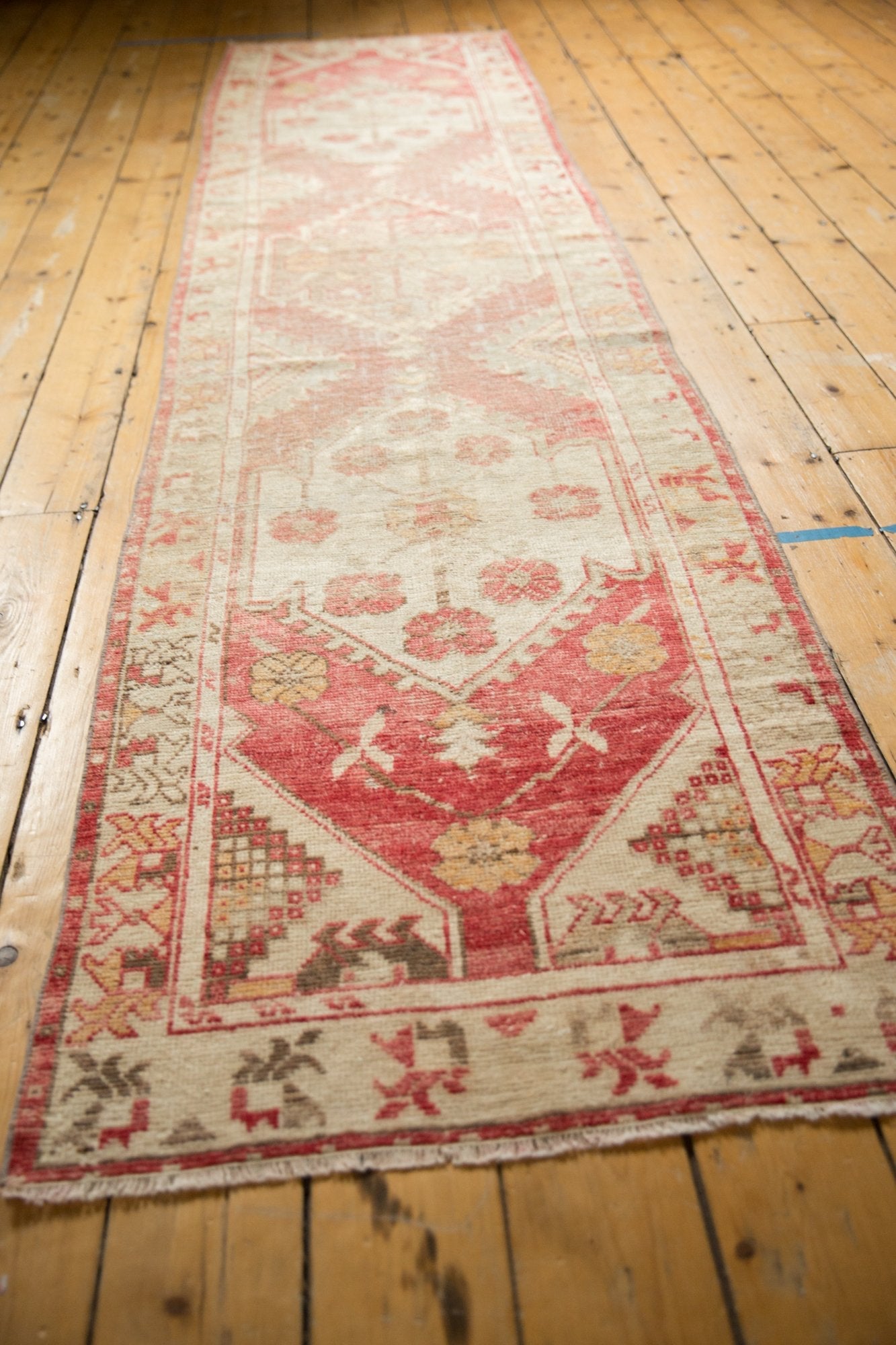 2.5x11 Vintage Distressed Oushak Rug Runner