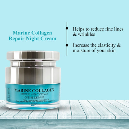 Marine Collagen Night Cream 50ml + Marine Collagen Night Repair Serum 30ml
