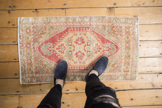 1.5x3.5 Vintage Distressed Oushak Rug Mat Runner