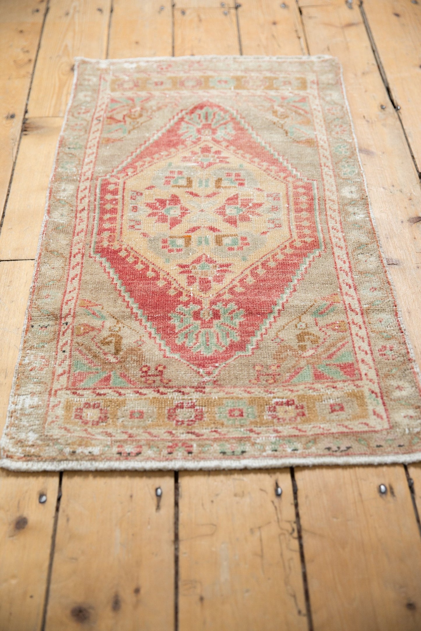 1.5x3.5 Vintage Distressed Oushak Rug Mat Runner