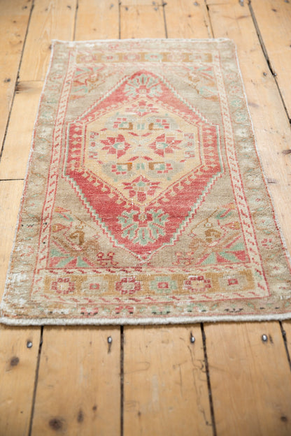 1.5x3.5 Vintage Distressed Oushak Rug Mat Runner
