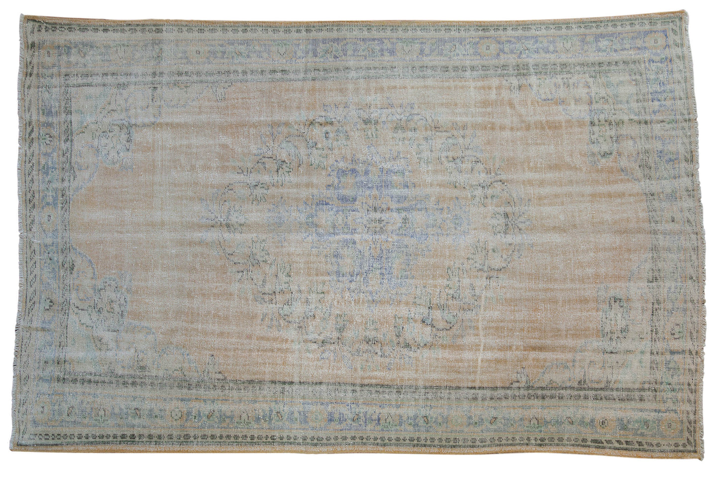 6x9.5 Vintage Distressed Oushak Carpet