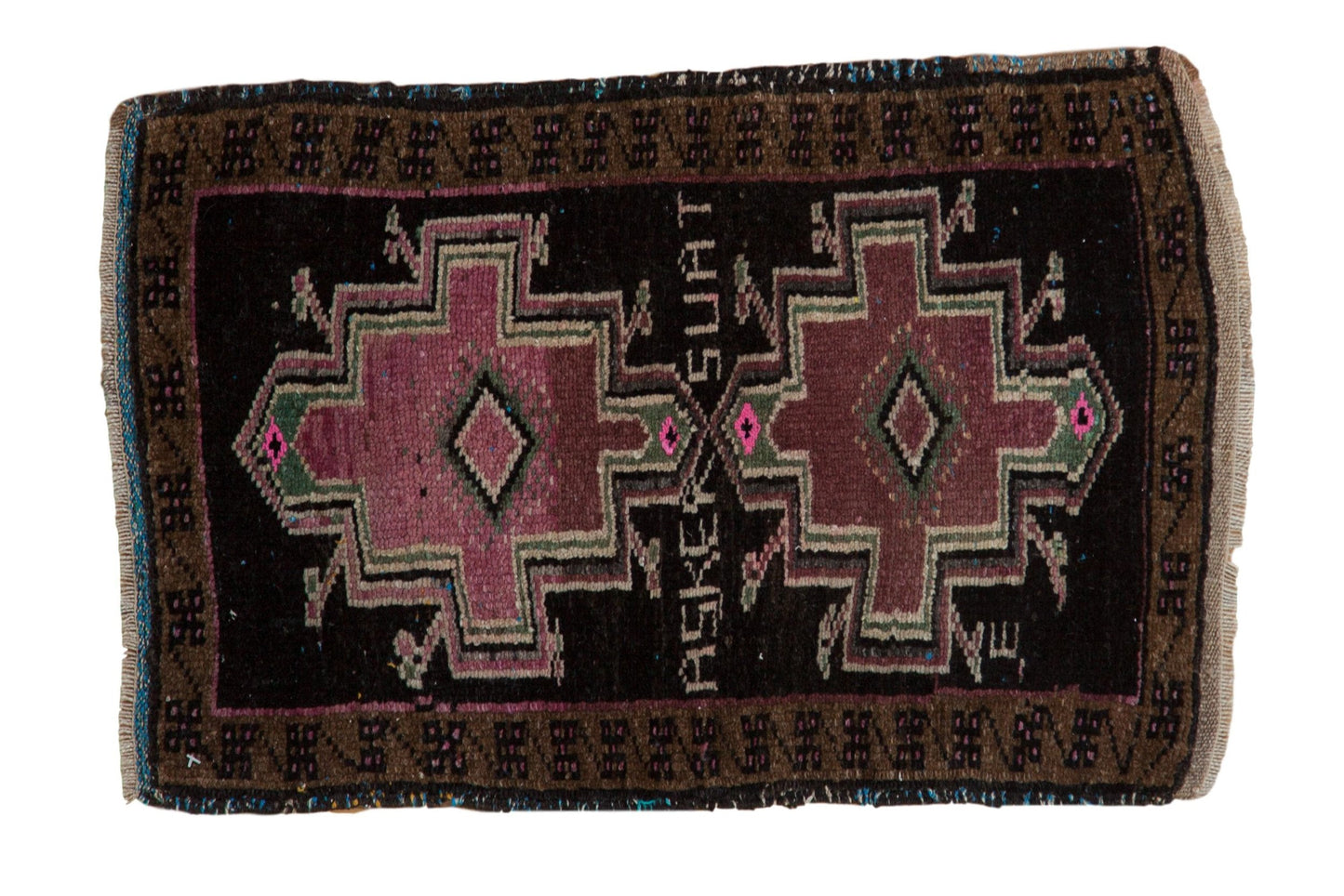 1.5x2.5 Vintage Distressed Oushak Rug Mat