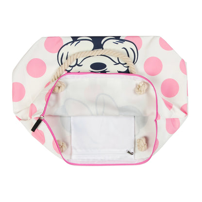 Disney Minnie Mouse Dots-Soleil Beach Bag, Pink