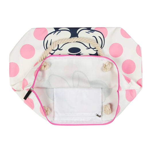 Disney Minnie Mouse Dots-Soleil Beach Bag, Pink