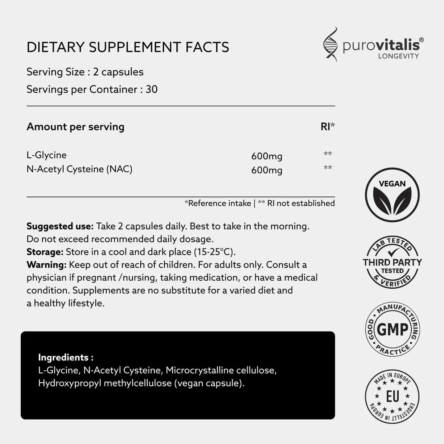 Purovitalis Glynac Clarity – 60 Caps