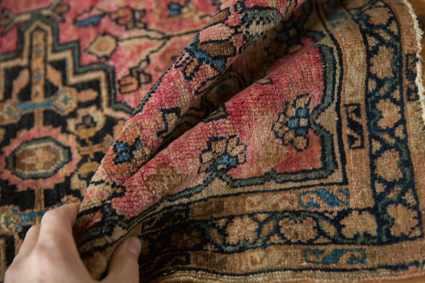 2x2.5 Vintage Farahan Sarouk Square Rug Mat