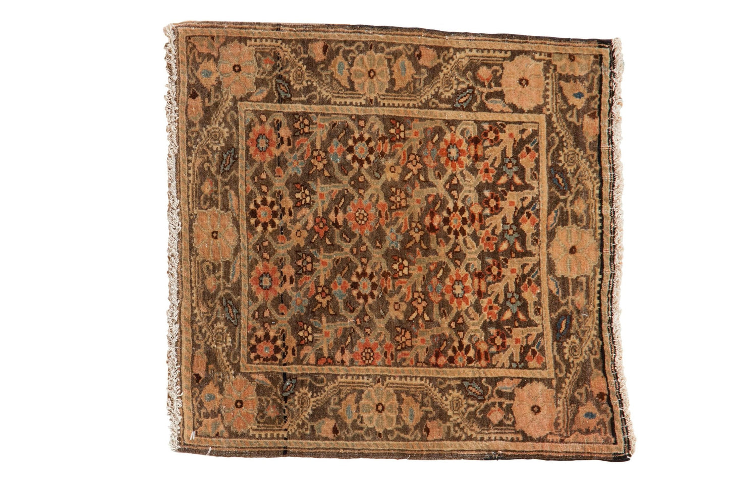 1.5x2 Vintage Fine Distressed Farahan Sarouk Square Rug Mat