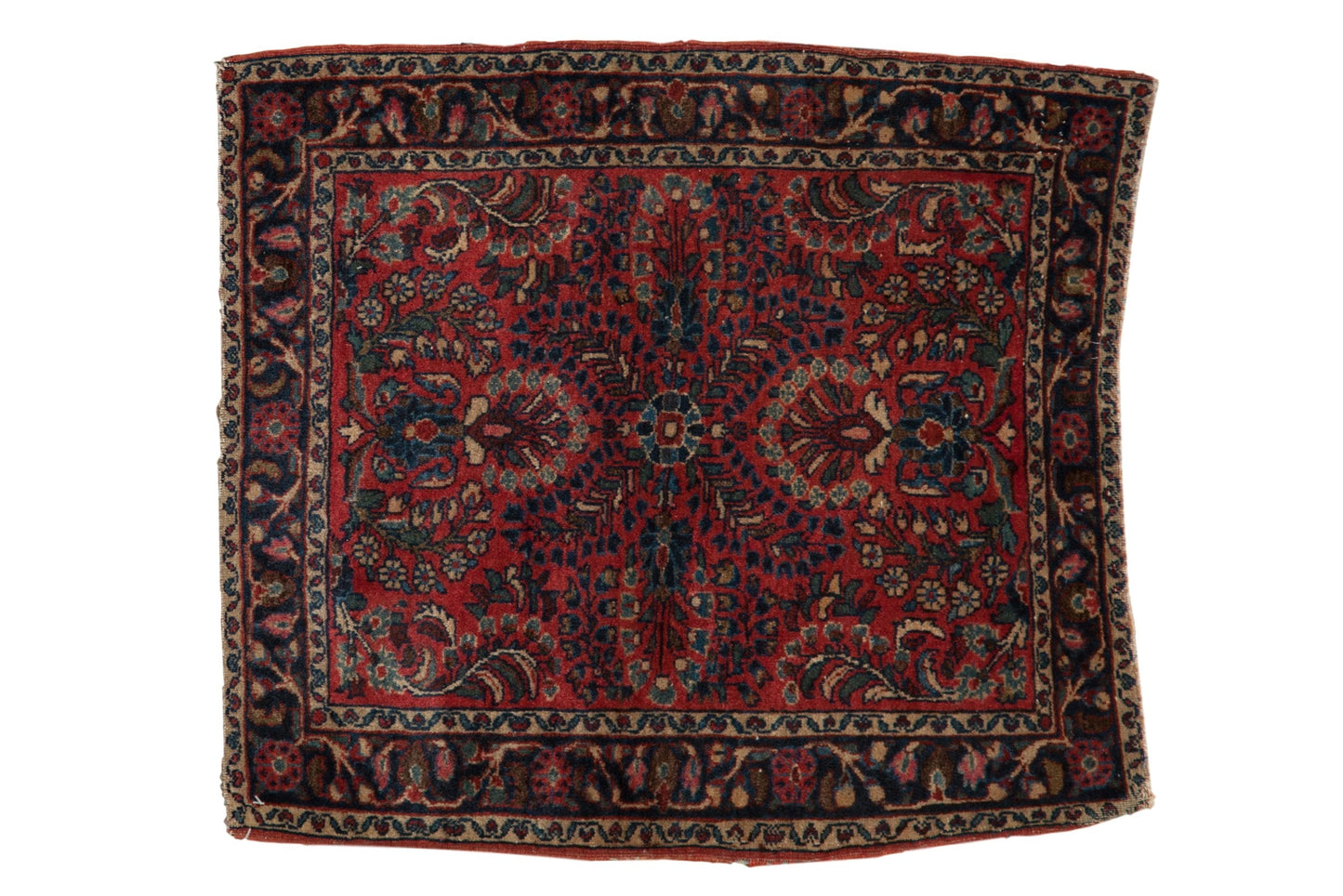 2.5x3 Vintage Fine German Sarouk Square Rug