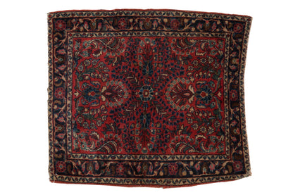 2.5x3 Vintage Fine German Sarouk Square Rug