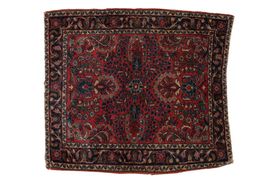 2.5x3 Vintage Fine German Sarouk Square Rug