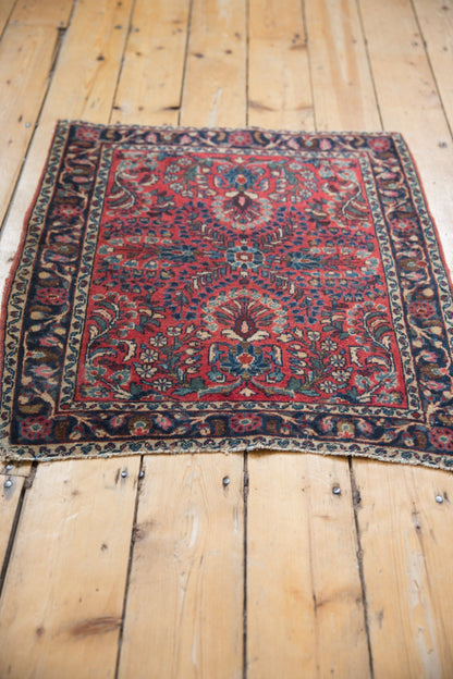 2.5x3 Vintage Fine German Sarouk Square Rug