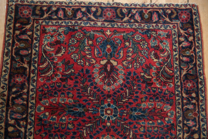 2.5x3 Vintage Fine German Sarouk Square Rug