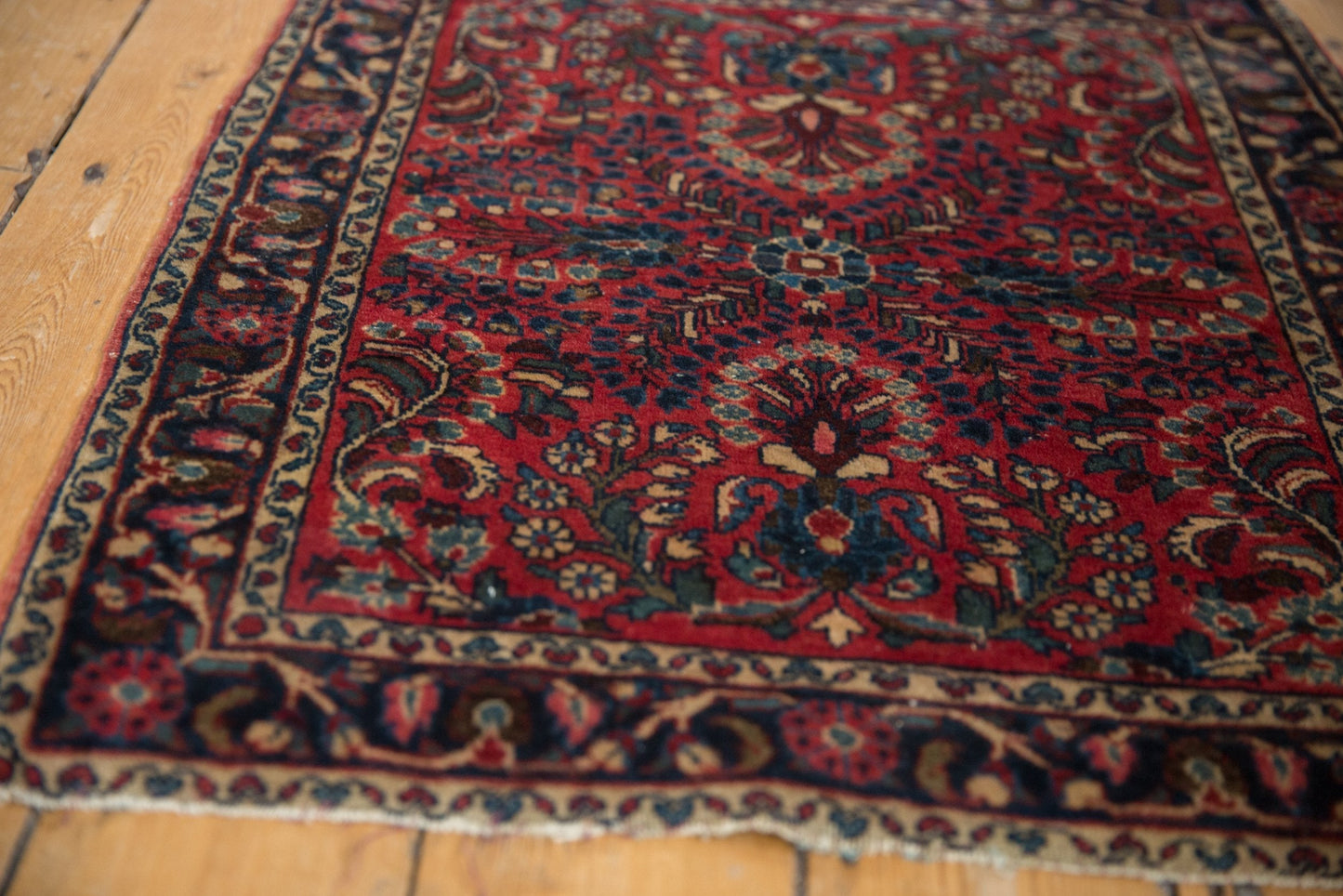 2.5x3 Vintage Fine German Sarouk Square Rug