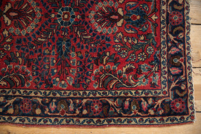 2.5x3 Vintage Fine German Sarouk Square Rug