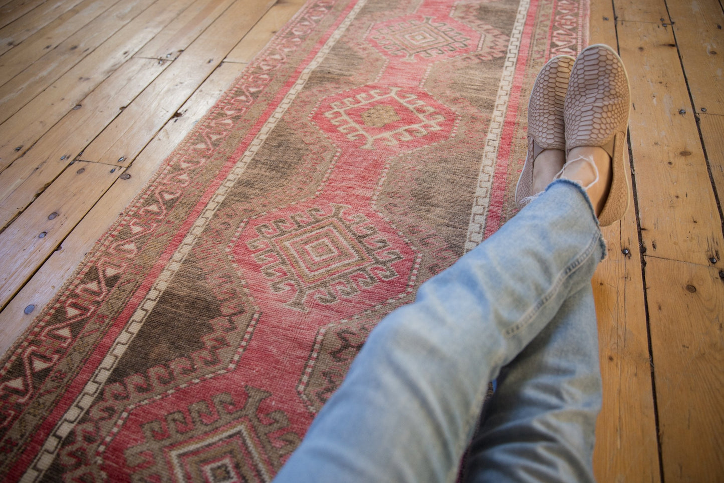 2.5x10 Vintage Distressed Oushak Rug Runner