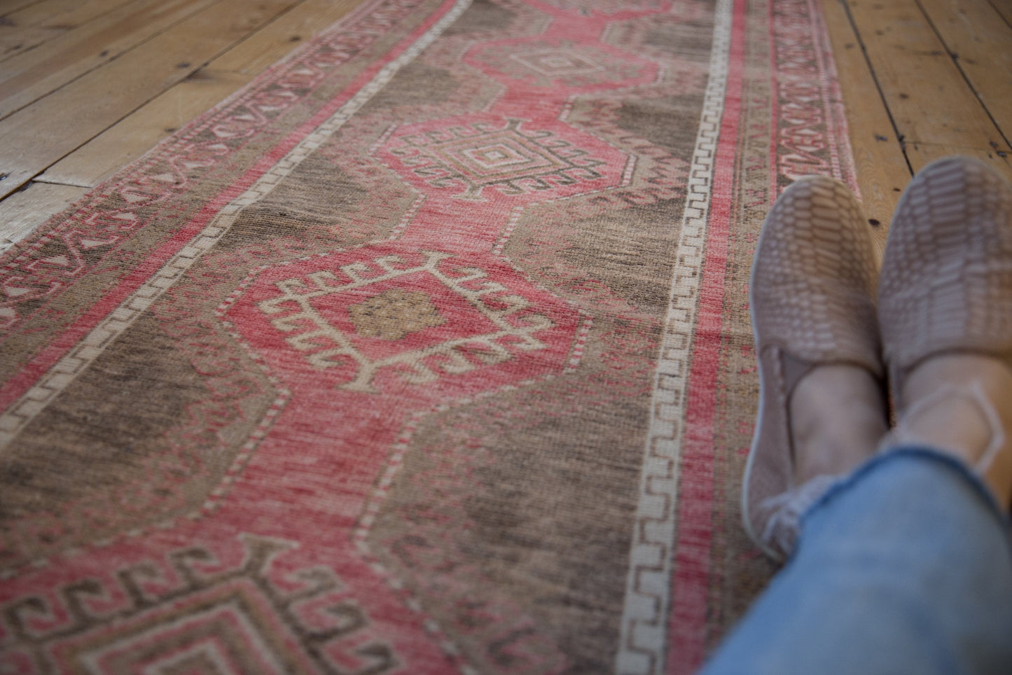 2.5x10 Vintage Distressed Oushak Rug Runner