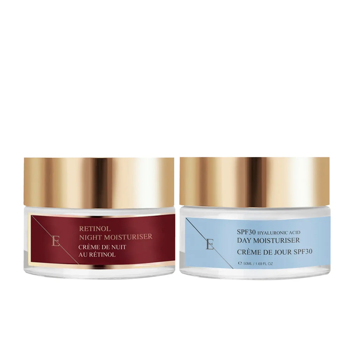 Retinol Night Moisturiser 50ml + Spf 30 Hyaluronic Acid Day Cream 50ml