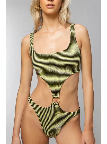 Crinkle Ring Onepiece Stripes