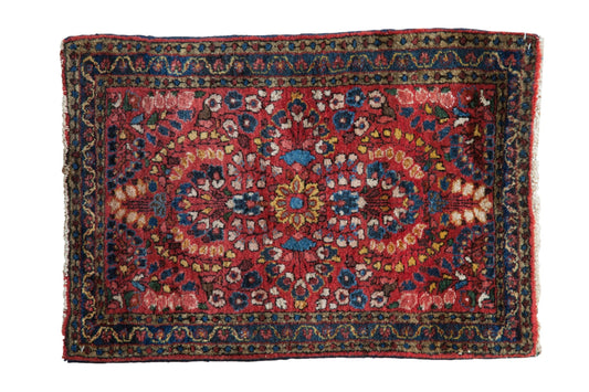 2x2.5 Vintage American Sarouk Square Rug Mat