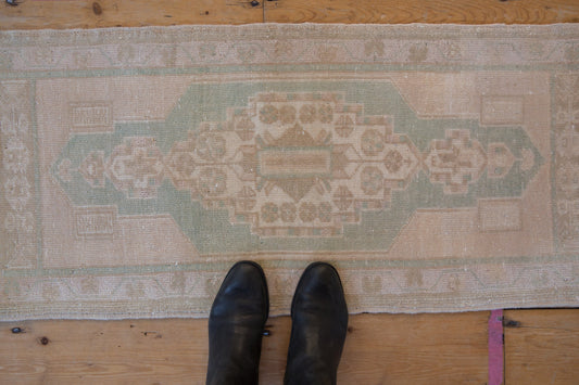 1.5x3.5 Vintage Distressed Oushak Rug Mat Runner