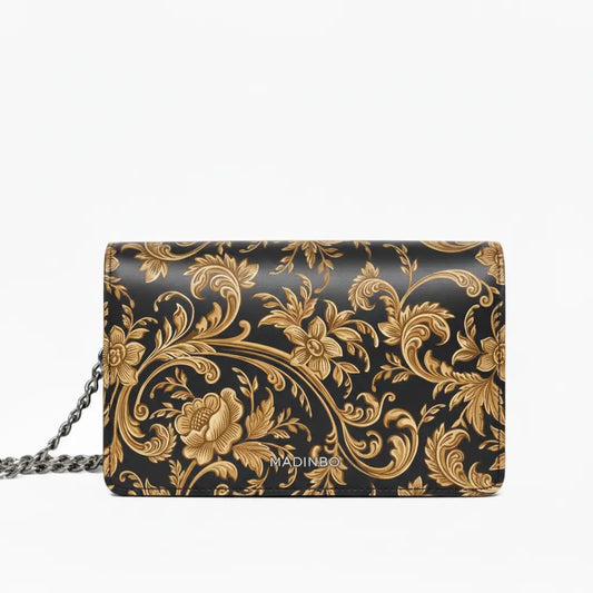 Princess Bag By MADINBO - Genuine Leather - Leather - Made in Italy - Baroque Flowers