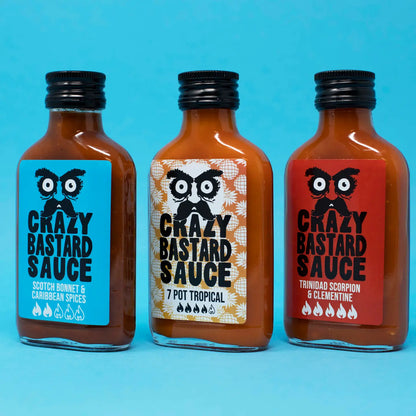 Crazy Bastard Hot Sauce -(3x 100ml) 3er Set (Caribbean Box