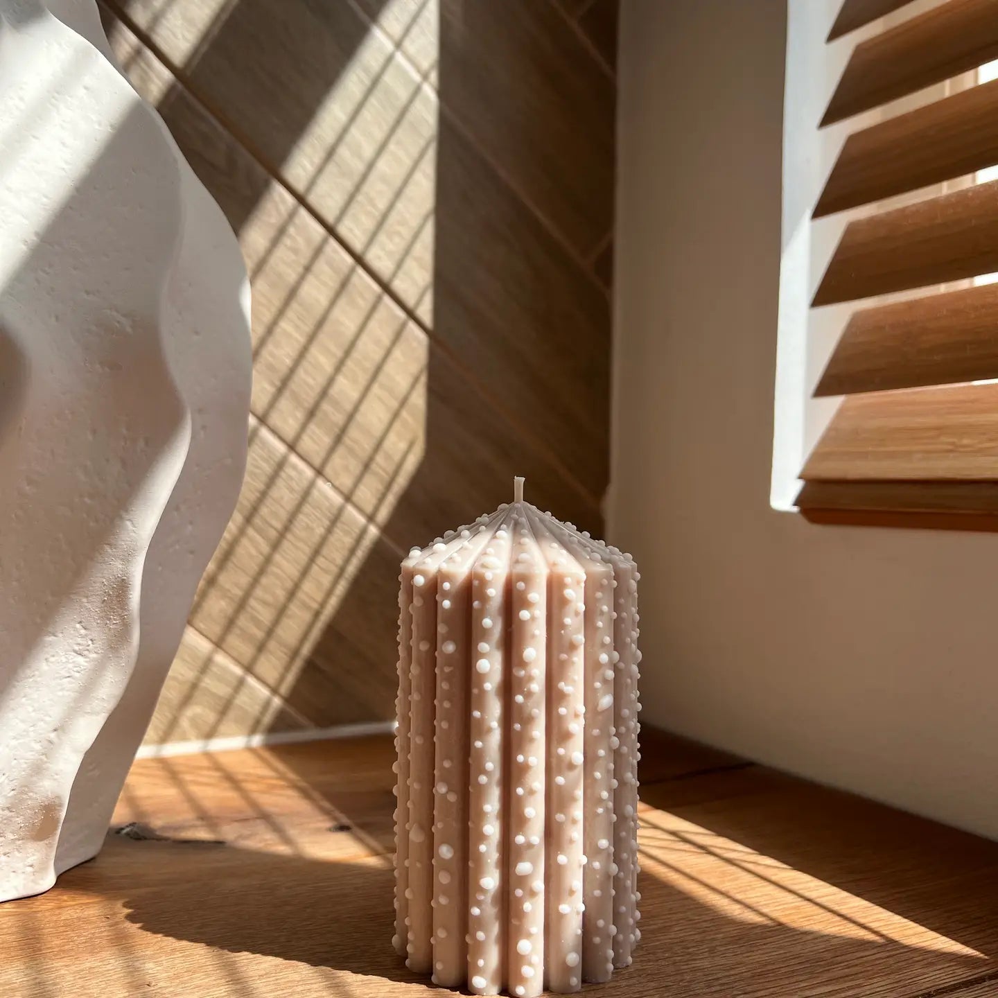 Let It Snow - Nude Brown Block Candle