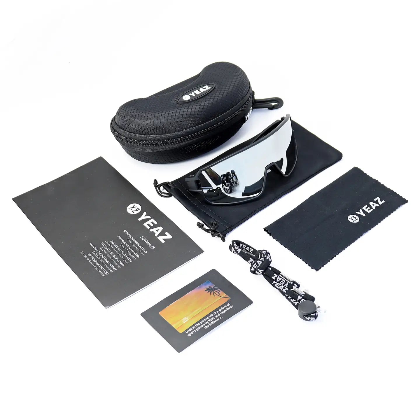 Sunwave Black/Silver Mirror Sports Sunglasses