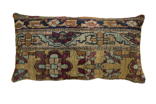 Antique Kerman Rug Fragment Lumbar Pillow