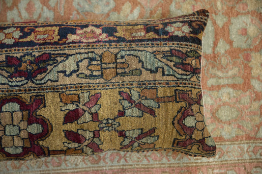 Antique Kerman Rug Fragment Lumbar Pillow