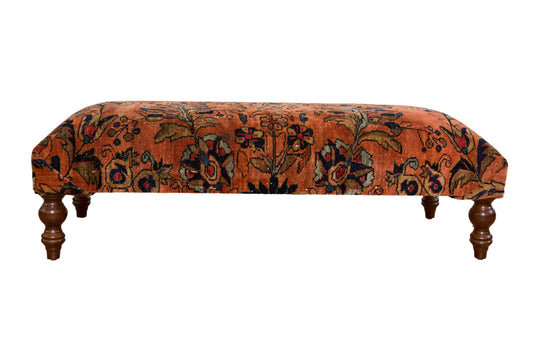 Vintage Persian Rug Ottoman Coffee Table