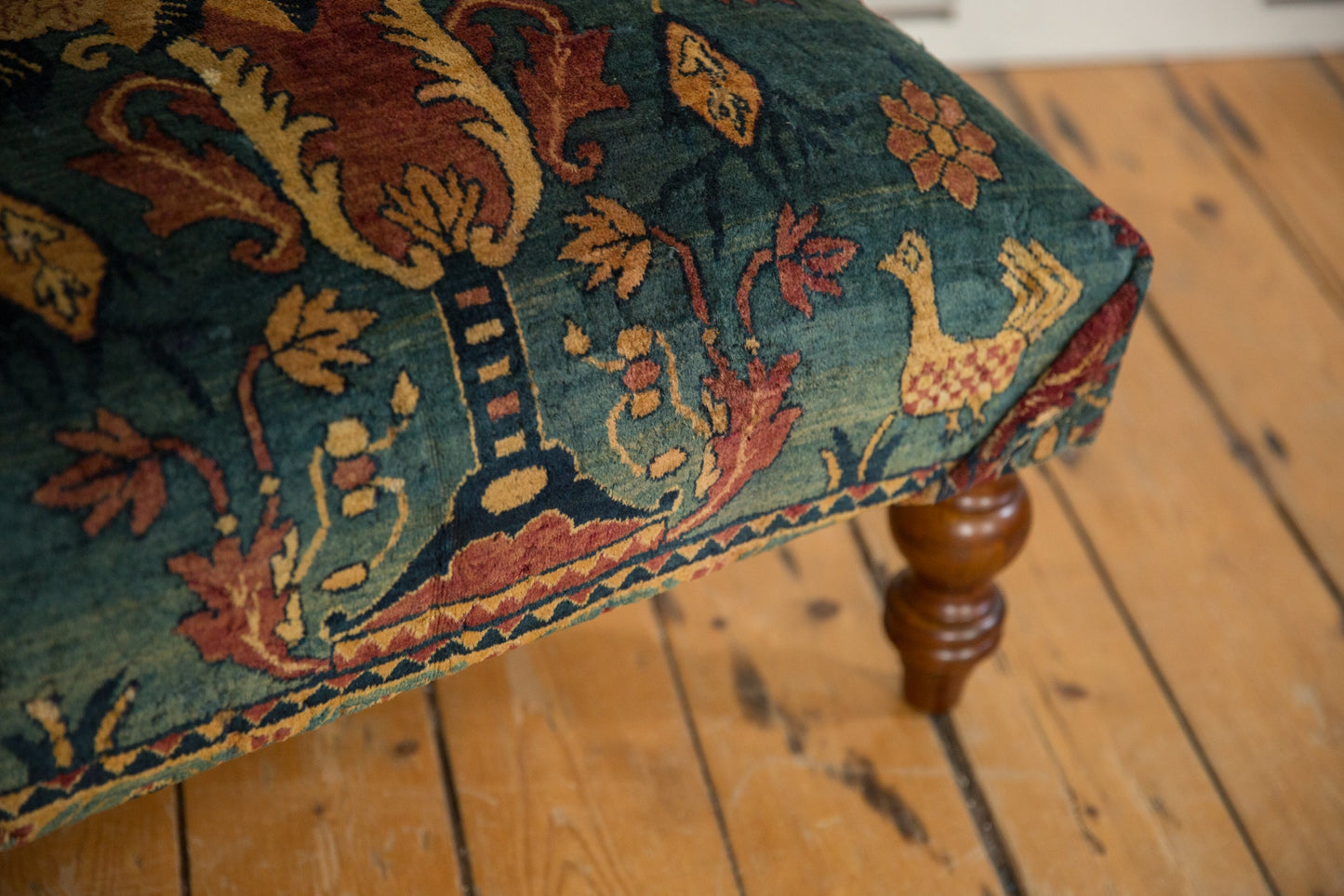 Reclaimed Antique Persian Rug Ottoman Coffee Table
