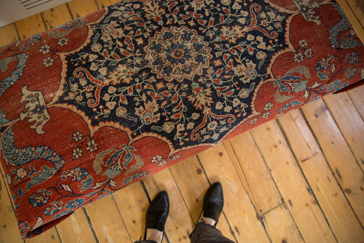 Reclaimed Antique Persian Rug Ottoman Coffee Table