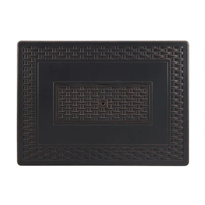 Albany 44" Rectangular Woven Aluminum Convertible Gas Fire Pit Table