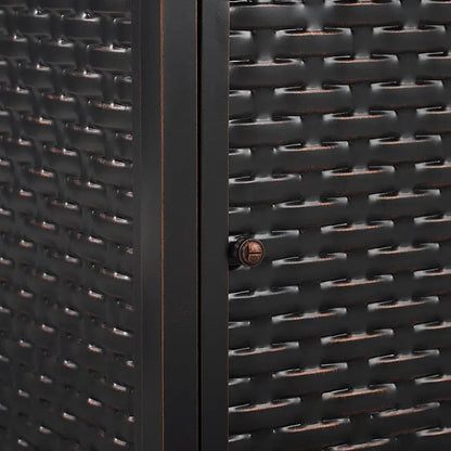 Albany 44" Rectangular Woven Aluminum Convertible Gas Fire Pit Table