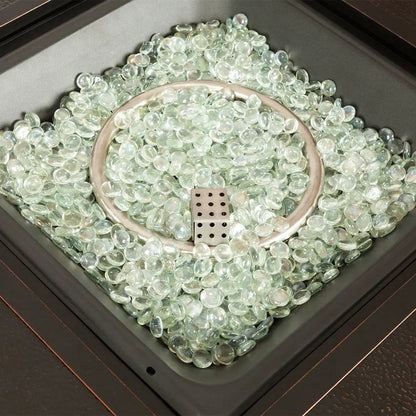 Armstrong 42" Square Basketweave Aluminum Convertible Gas Fire Pit Table