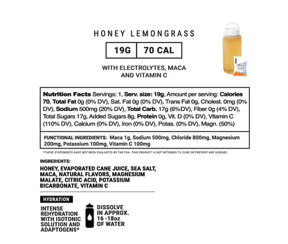 Honey Lemongrass Isotonic Enhanced Hydration w/Adaptogens