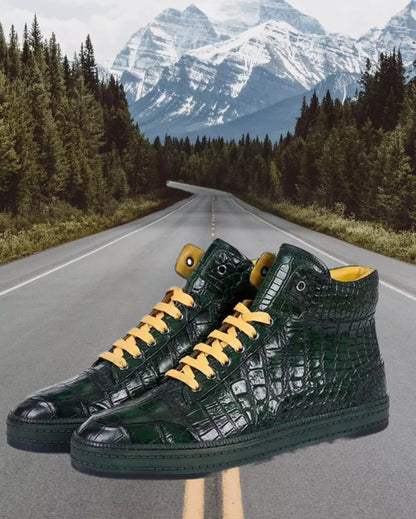 Don John Crocodile Sneakers Handmade Shoes Men's
