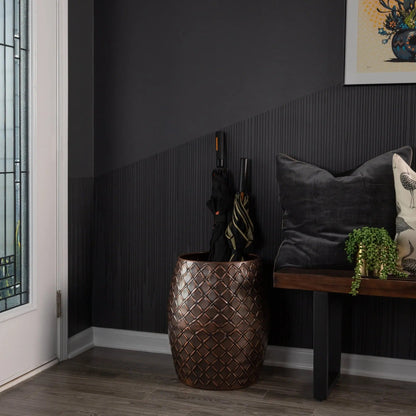 Braga Metal Stool-Container in Copper Finish