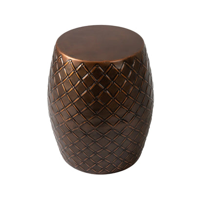 Braga Metal Stool-Container in Copper Finish