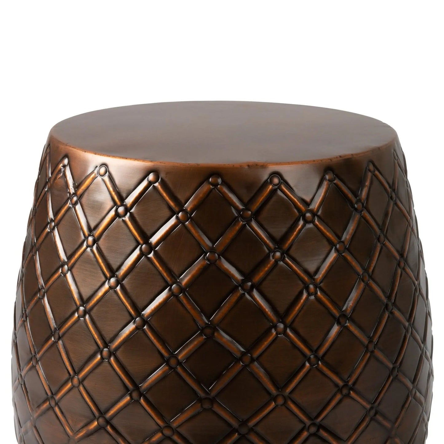 Braga Metal Stool-Container in Copper Finish