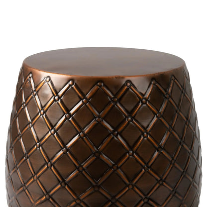 Braga Metal Stool-Container in Copper Finish