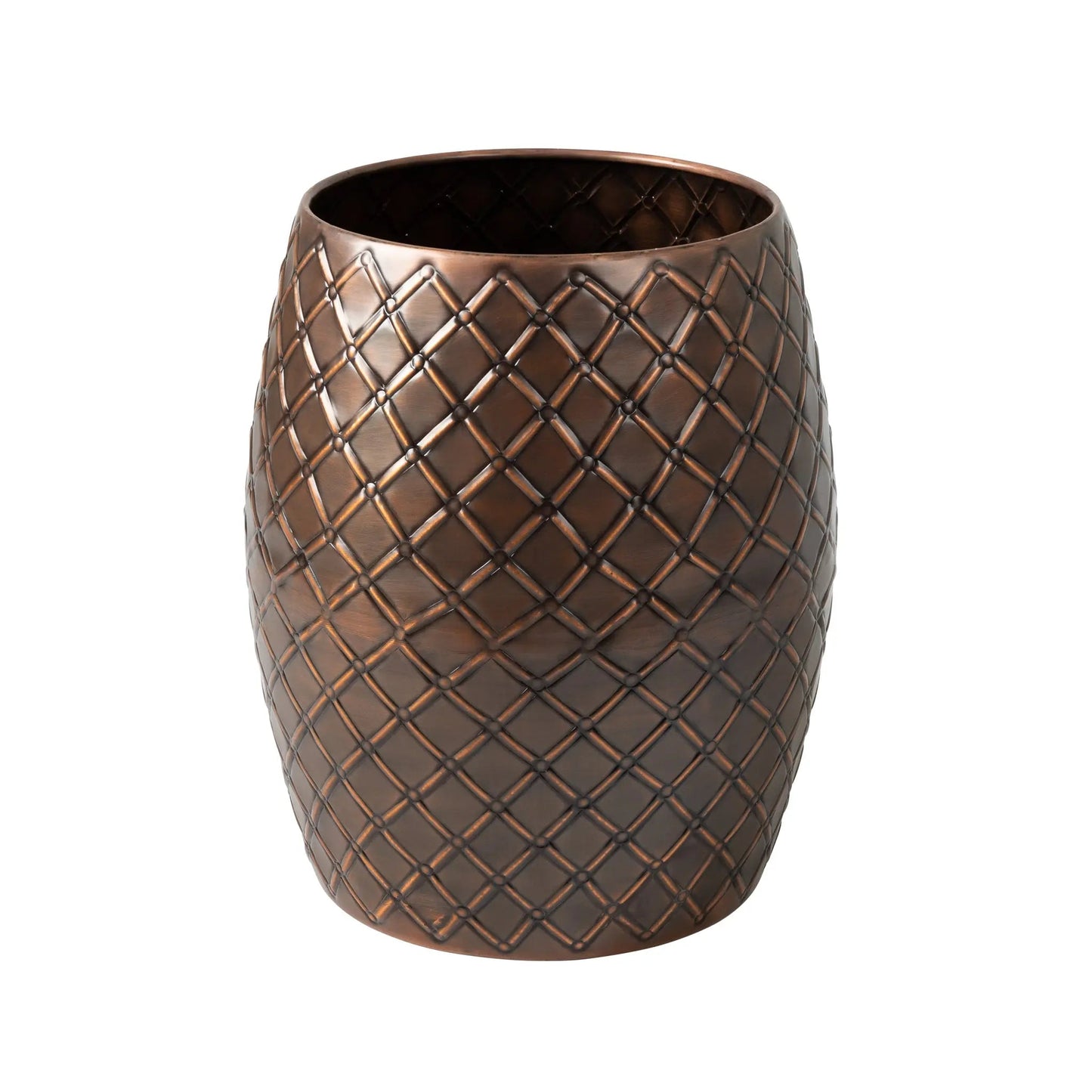 Braga Metal Stool-Container in Copper Finish