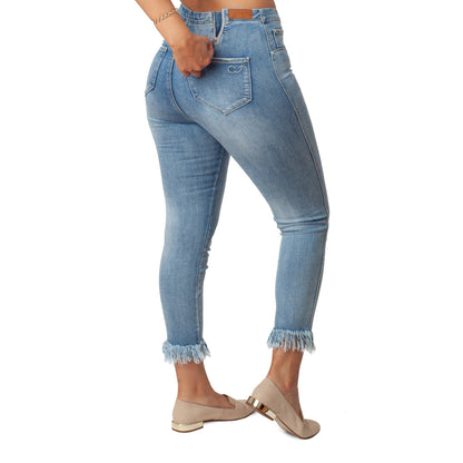 Fashion Style Fringed Leg Jeans