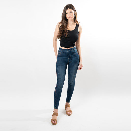 Braided Side Trim Ankle Skinny