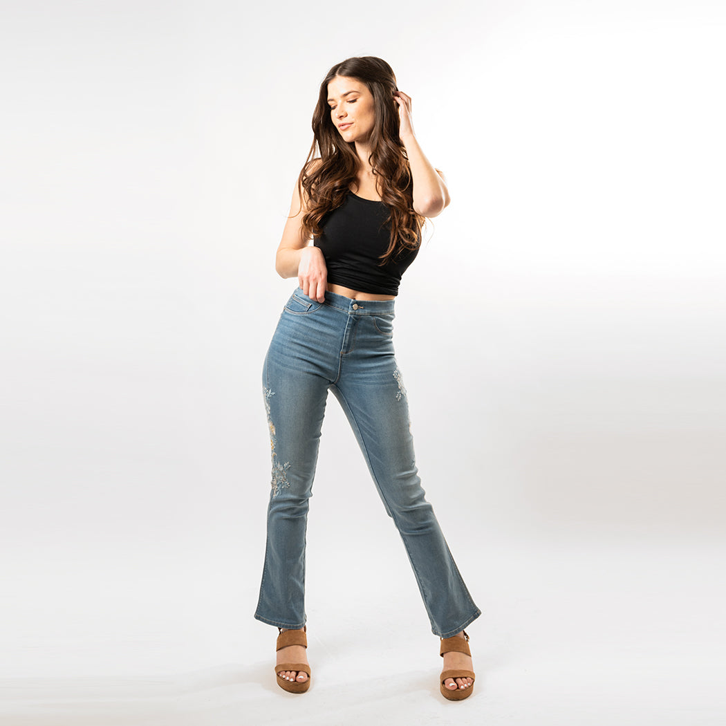 Embroidered Bootcut Fashion Style