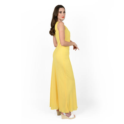 Asymmetric Flounced Wrap Dress